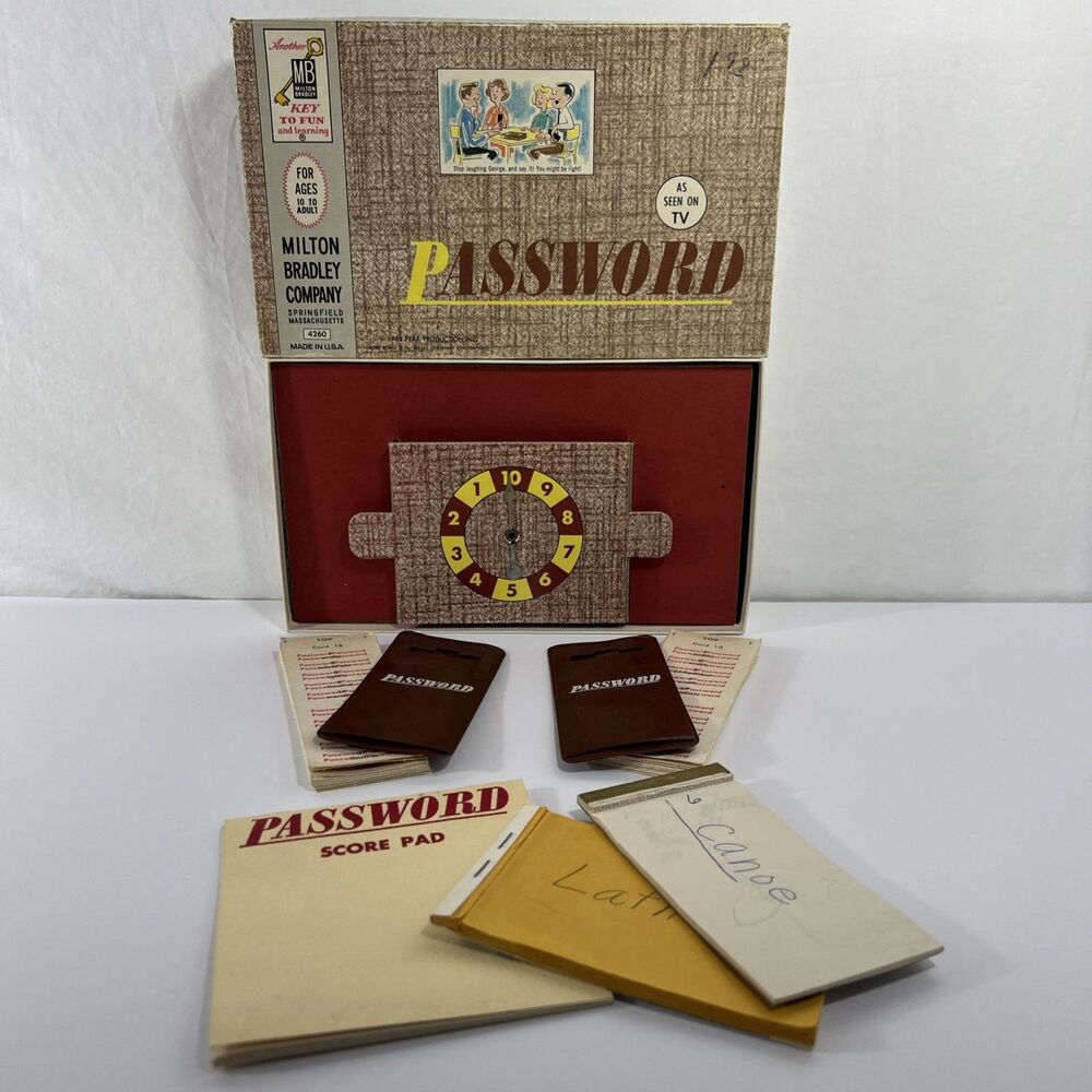 Password - Vintage Board Game - MB - Milton Bradley - 1962
